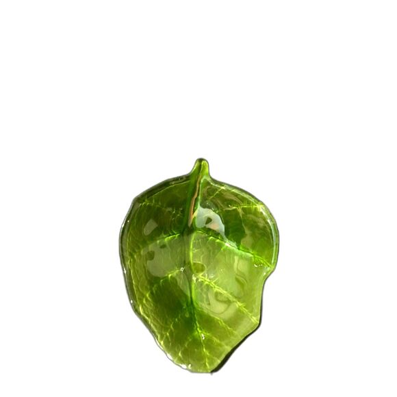 Other - Art Glass: Green Leaf Dish